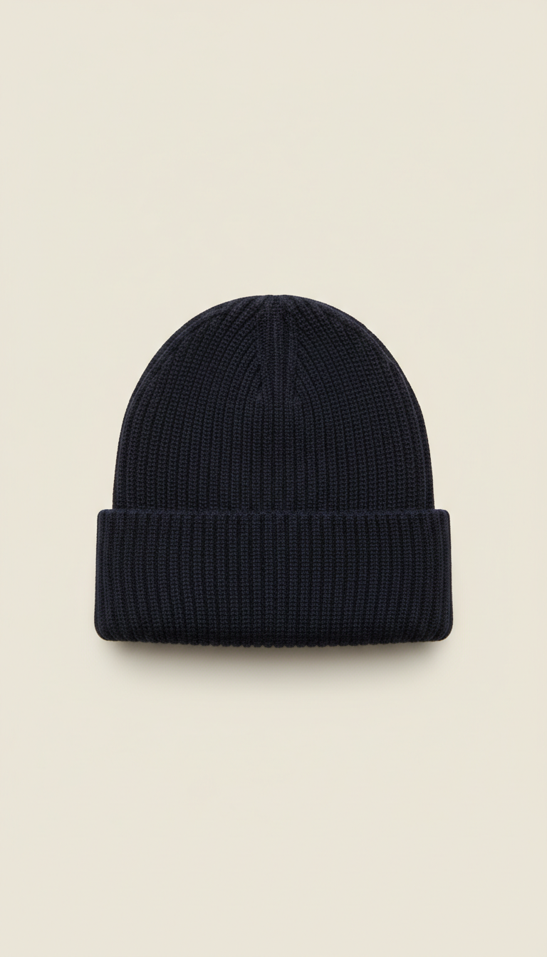 Midnight navy structured beanie